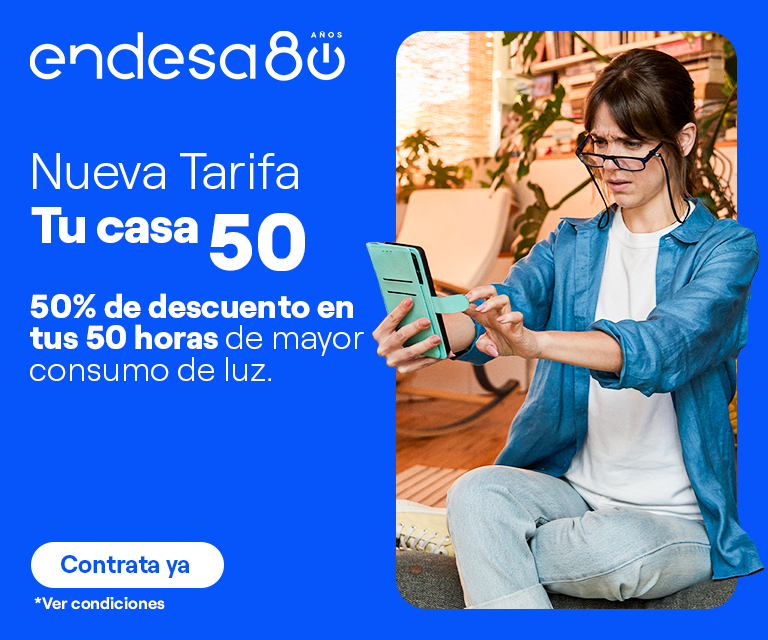Tarifa "Tu Casa 50" - 50% de descuento en tus 50 horas de mayor consumo de luz