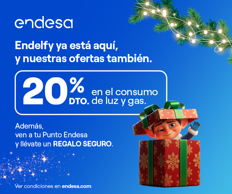 Consigue un 20% en tu consumo de luz y además regalo seguro en tu punto Endesa